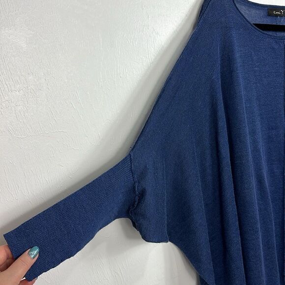 Toni T Blue Viscose Blend Batwing Sleeve Relaxed Fit Tunic Top One Size - Picture 2 of 9